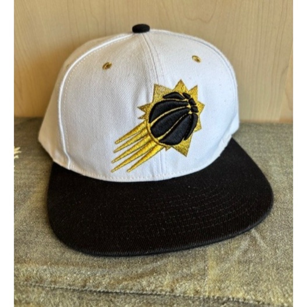 Mitchell & Ness‎  Phoenix Suns White Black Gold Snapback Adjustable Cap Hat OSFM
